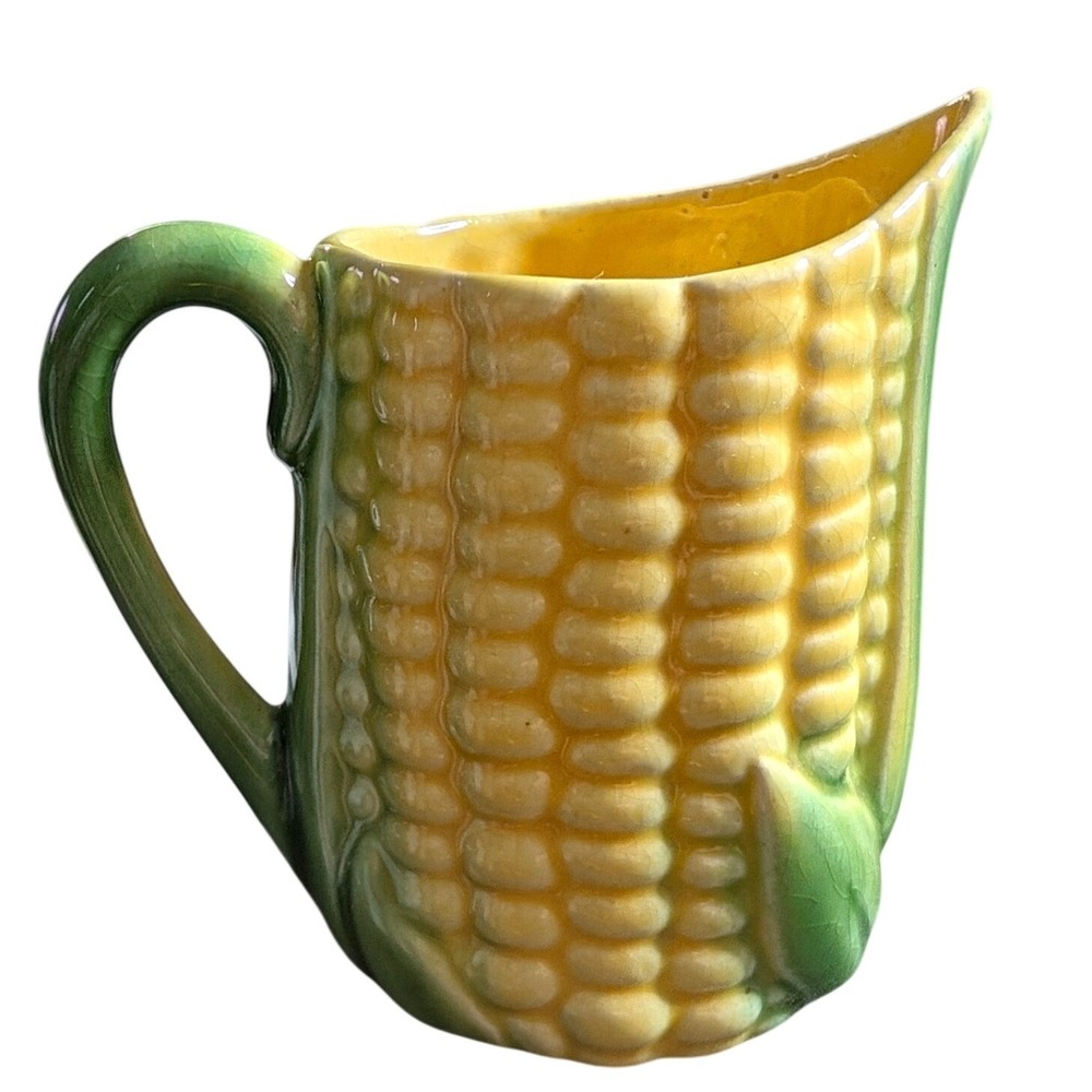Vintage Vallona Starr California Pottery Corn on the Cob Pitcher 3" Farmhouse